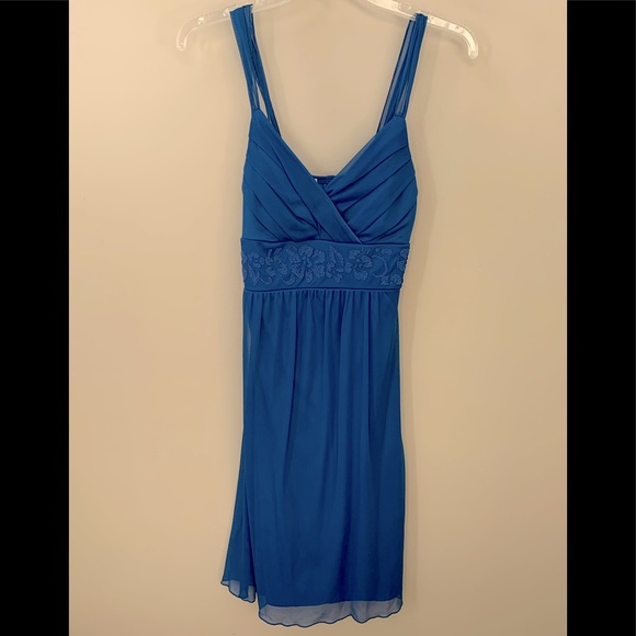 Dresses & Skirts - Royal Blue Chiffon dress with beaded waist